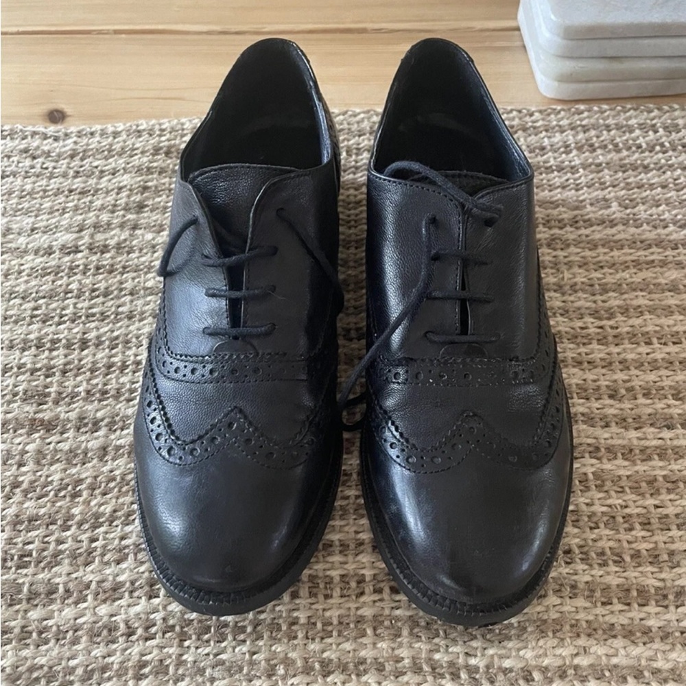 Classic Black Women's Leather Brogues